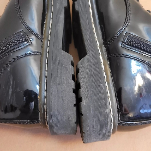 NEED REPAIR Combat Boots mens 7.5/Womens 9 Black Pleather Lug Destroyed Thrashed - Picture 12 of 15